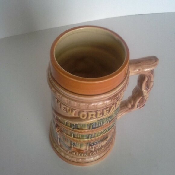 New Orleans Beer stein/mug Louisiana French Quarter Bourbon St 7 inch - Picture 3 of 5